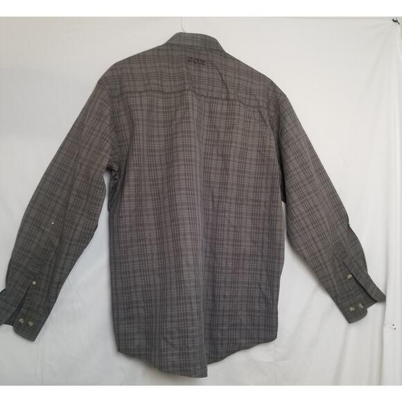 NWOT's-Twenty X Performance Men's Button Up Long Sleeve Gray Plaid Shirt Size M - Picture 3 of 10